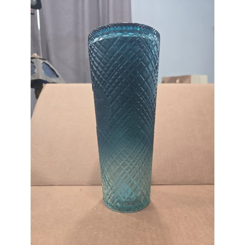 Starbucks Teal Studded Tumbler Cup 24 oz Venti Cold Cup With Lid No Straw